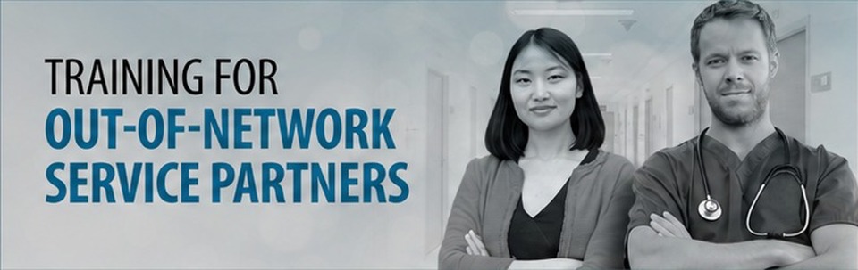 Training for out-of-network service partners